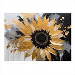 Tablomega Sarı Çiçek Hediyelik Ahşap Tablo 35cm X50cm