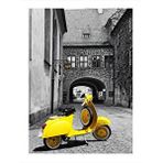 Tablomega Sarı Vespa Scooter Model Ahşap Tablo 35cm X50cm