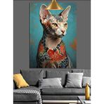 Tablomega Sevimli Kedi Pop Art Dekoratif Kanvas - Mdf Ahşap Tablo