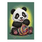Tablomega Sevimli Panda Ve Yün Yumağı Mdf Tablo 25cmx 35cm