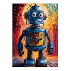Tablomega Sevimli Robot Hediyelik Ahşap Tablo 25cmx 35cm