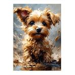 Tablomega Sevimli Yavru Köpek Modern Ahşap Tablo 35cm X50cm