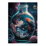 Tablomega Şişedeki Okyanus Hediyelik Ahşap Tablo 35cm X50cm