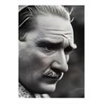 Tablomega Siyah Beyaz Mustafa Kemal Atatürk Tasarım Ahşap Tablo 25cmx 35cm