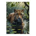 Tablomega Sudaki Leopar Model Ahşap Tablo 25cmx 35cm