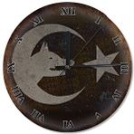 Tablomega Türk Bayrağı Ve Kurt Başı Şekilli 30x30 cm Duvar Saati