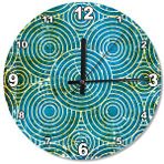 Tablomega Turkuaz Daireler Ahşap Duvar Saati 30 X 30 cm