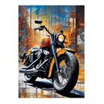 Tablomega Turuncu Retro Motosiklet Hediyelik Ahşap Tablo 25cmx 35cm