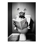 Tablomega Tuvaletteki Köpek Hediyelik Mdf Tablo 35cm X50cm