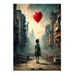 Tablomega Uçan Balon Ve Kız Hediyelik Mdf Tablo 25cmx 35cm
