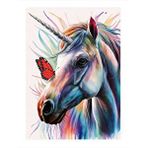 Tablomega Unicorn Ve Kelebek Desenli Ahşap Tablo 25cmx 35cm