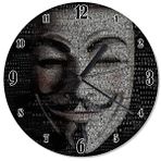 Tablomega V For Vendetta Maske Mutafak Tipi 30x30 cm Duvar Saati