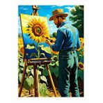 Tablomega Van Gogh Ve Ayçiçekleri Dekoratif Ahşap Tablo 35cm X50cm