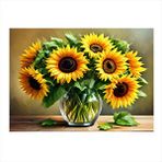 Tablomega Vazodaki Ay Çiçekleri Modern Ahşap Tablo 35cm X50cm