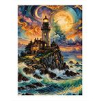 Tablomega Yağlı Boya Deniz Feneri Dekoratif Ahşap Tablo 35cm X50cm