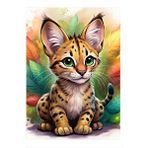 Tablomega Yavru Leopar Model Ahşap Tablo 25cmx 35cm