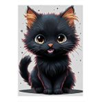 Tablomega Yavru Siyah Kedi Hediyelik Ahşap Tablo 35cm X50cm