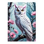 Tablomega Zeki Beyaz Baykuş Dekoratif Ahşap Tablo 25cmx 35cm