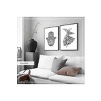 Tablomtr Metal Çerçeveli Gerçek Camlı Tablo Semazen 2'li Set 70 x 100 Siyah