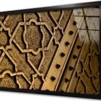 Tablosan Ahşap Oyma Kapı Çerçeveli Cam Tablo 50x70 cm