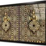 Tablosan Ahşap Oyma Kapı Çerçeveli Cam Tablo 60x90 cm