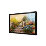 Tablosan Arnavut Kaldırımda Çiçekler Çerçeveli Cam Tablo 30X40 Cm Cb17119