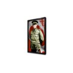 Tablosan Ay Yıldızlı Bayrak Önünde Genç Atatürk Çerçeveli Cam Tablo 20X40 Cm Ca02090