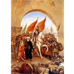 Tablosan B-21-194 Fatihin Istanbula Girişi Fausto Zonaro Kanvas Tablo