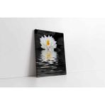 Tablosan Beyaz Çiçeğin Suya Yansıması Kanvas Tablo 50 X 70 Cm Ka03218