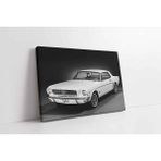 Tablosan Beyaz Ford Mustang 1964 Kanvas Tablo 75 X 100 Cm Ka01141