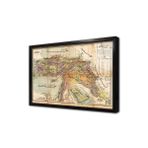 Tablosan Eski Dünya Haritası Çerçeveli Cam Tablo 30X40 Cm Ca12038
