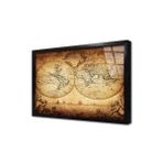 Tablosan Eski Dünya Haritası Çerçeveli Cam Tablo 50X50 Cm Ca12071