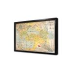 Tablosan Eski Dünya Haritası Çerçeveli Cam Tablo 50X70 Cm Ca12053