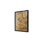 Tablosan Eski Dünya Haritası Çerçeveli Cam Tablo 60X90 Cm Ca12056