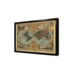 Tablosan Eski Dünya Haritası Çerçeveli Mdf Tablo 60 X 60 Cm Ma12047