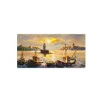 Tablosan Gün Batımı Tekneler Ve Kız Kulesi Kanvas Tablo 60X120 Cm Kb16180 60X120 Cm, KB16180, 8687879493792