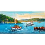 Tablosan Istanbul Boğazı Ve Beşiktaş Camii Kanvas Tablo 100x200 cm Kb16255 100x200 cm