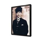 Tablosan Kalpaklı Atatürk Çerçeveli Cam Tablo