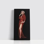 Tablosan Marliyn Monroee Kırmızı Kıyafetiyle Çerçeveli Mdf Tablo 40x80 cm