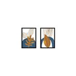 Tablosan Modern Desenler Ve Yaprak Ikili Çerçeveli Mdf Tablo Seti, MB33249, 8688779499748