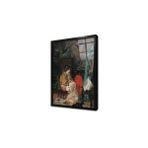 Tablosan Oturan Kadın Çerçeveli Cam Tablo 60X90 Cm Cb13413