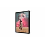Tablosan Pembe Bulutlar Arkasında Ay Ve Yürüyen Adam Çerçeveli Cam Tablo 30X40 Cm Cb33234
