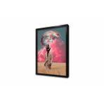 Tablosan Pembe Bulutlar Arkasında Ay Ve Yürüyen Adam Çerçeveli Mdf Tablo 60 X 90 Cm Mb33234