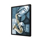 Tablosan Saksafon Çalan Adam Çerçeveli Mdf Tablo 50 X 70 Cm Mb22614