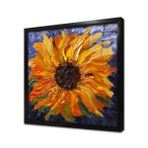 Tablosan Sarı Menekşe Çerçeveli Cam Tablo 60X60 Cm Cb03386