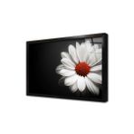 Tablosan Siyah Fonda Beyaz Çiçek Çerçeveli Cam Tablo 60X90 Cm Ca03222