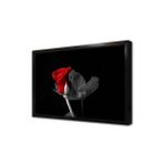 Tablosan Siyah Fonda Kırmızı Gül Çerçeveli Mdf Tablo 40 X 60 Cm Ma03215