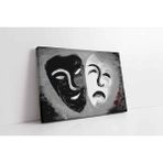 Tablosan Siyah Ve Beyaz Maske Kanvas Tablo 60 X 90 Cm Kb09005
