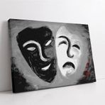 Tablosan Siyah Ve Beyaz Maske Kanvas Tablo
