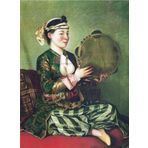 Tablosan Tef Çalan Kadın Kanvas Tablo 80x120 cm Kb13068 80x120 cm